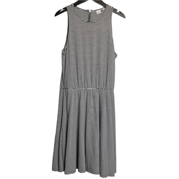 NWT Gap Midi Stripe Knit Dress Navy/White Large - Picture 2 of 7